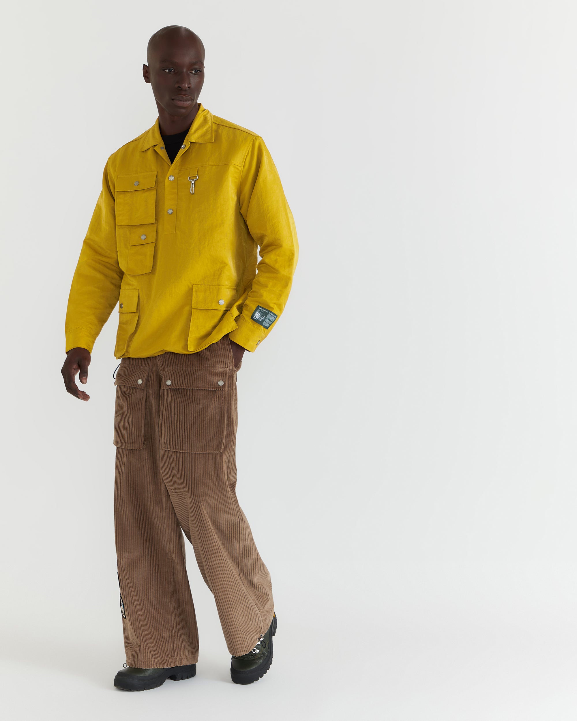 Men - Nylon Cargo Pullover Shirt - Yellow - 1