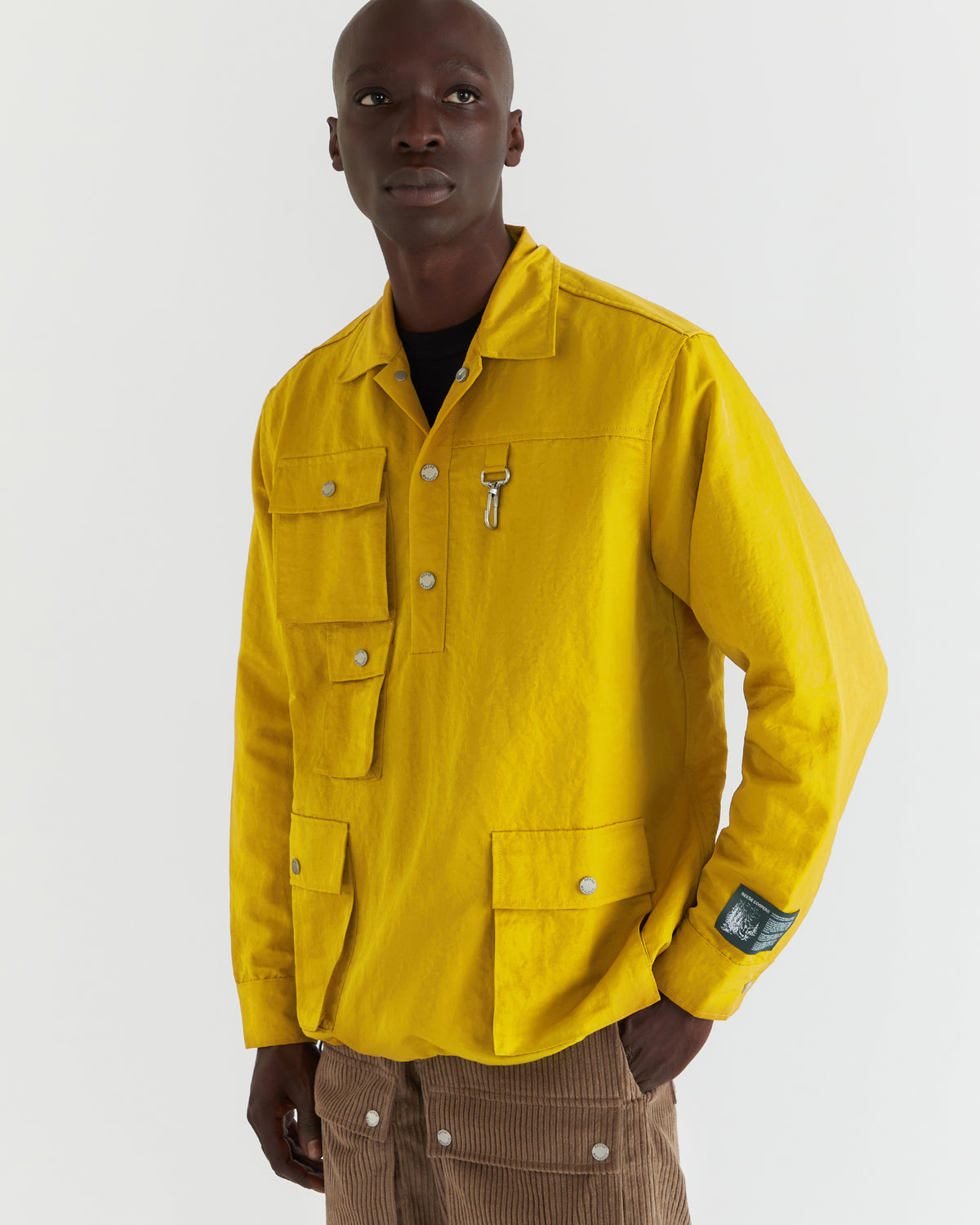 Men - Nylon Cargo Pullover Shirt - Yellow - 2