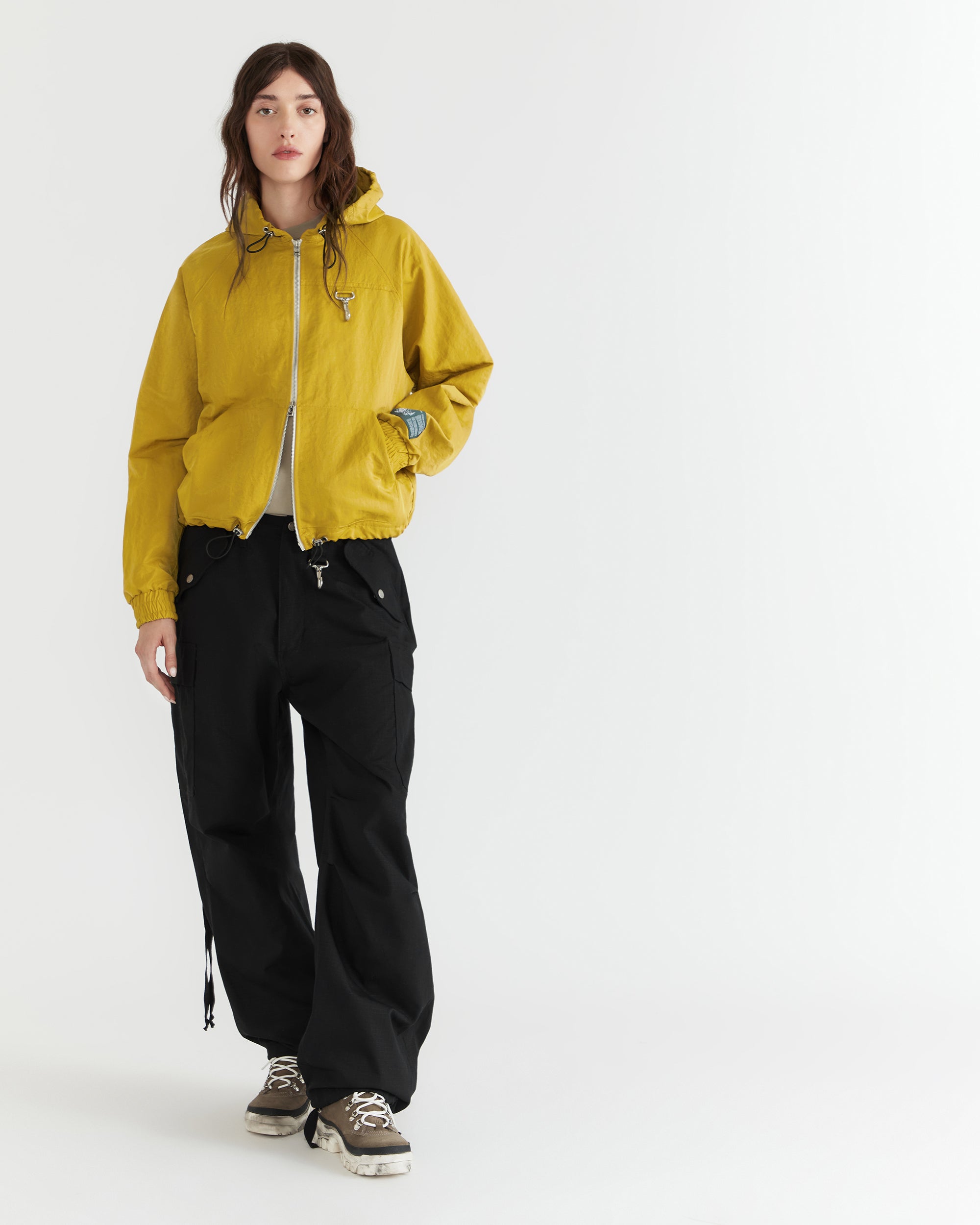 Women - Nylon Hooded Jacket - Yellow - 1