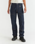 Men - Raw Denim Double Knee Pant - Indigo - 2