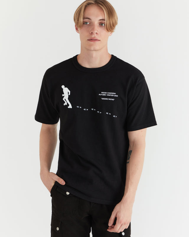 Men - Desire Paths T-Shirt - Black - 2