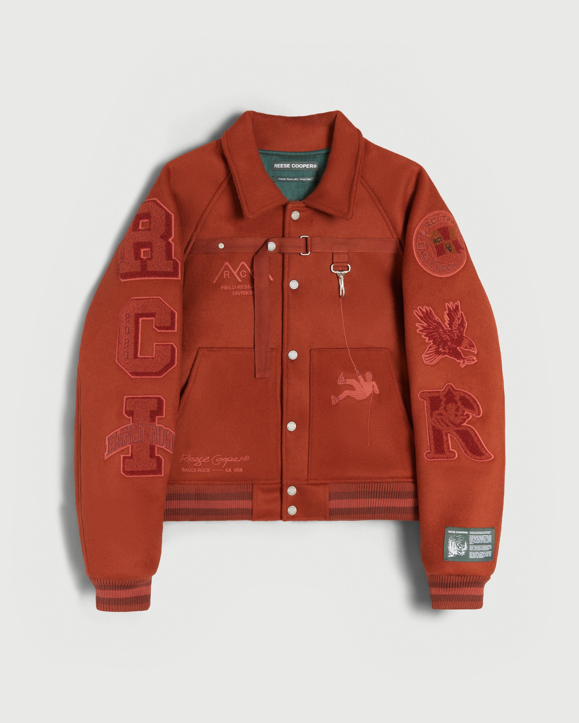 Research Division Wool Varsity Jacket in Burnt Orange XL