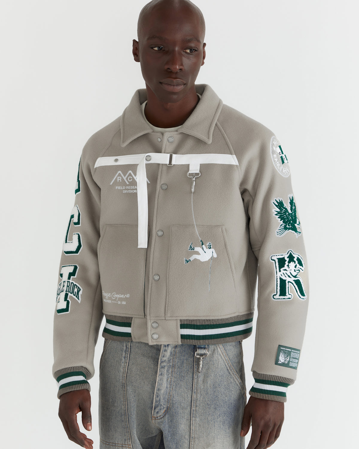Men - Research Division Wool Varsity Jacket - Stone - 3