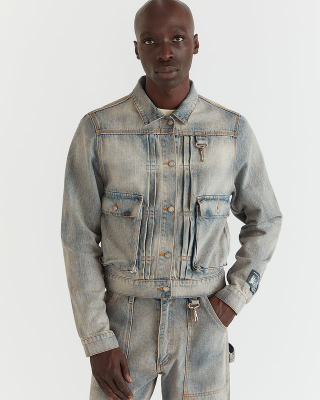 Dallas Mens Light Wash Denim Jacket - The Western Outfitters