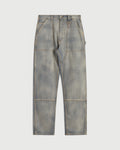 Washed Denim Double Knee Pant