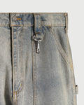 Washed Denim Double Knee Pant