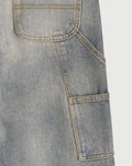 Washed Denim Double Knee Pant