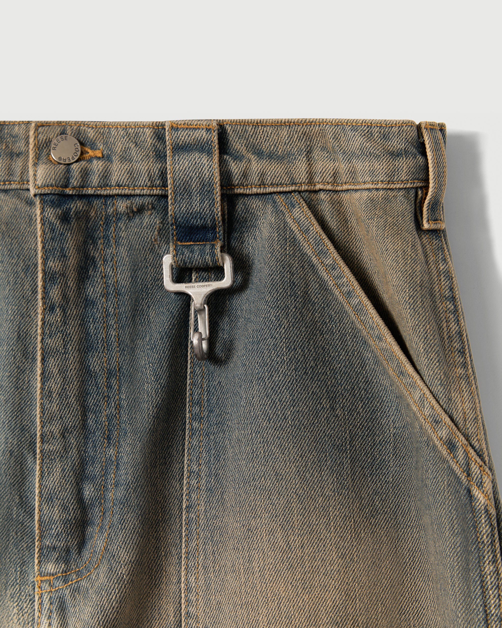 Double Knee Pant in Washed Denim