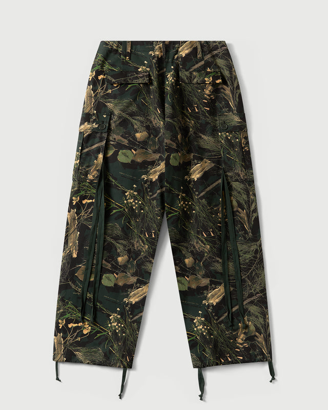 Wide-Leg Cargo Pant in Camo Cotton Twill