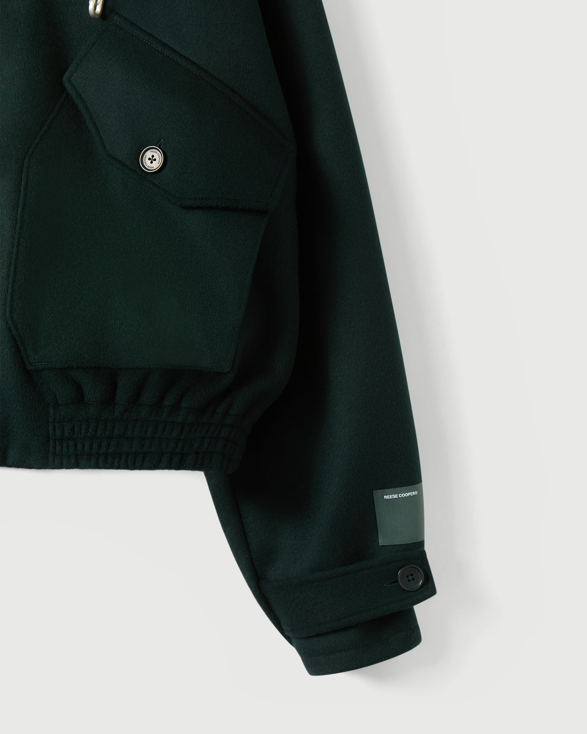 Storm Flap Jacket in Forest Green Merino Wool