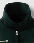 Storm Flap Jacket in Forest Green Merino Wool