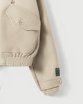 Storm Flap Jacket in Cream Merino Wool