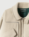 Storm Flap Jacket in Cream Merino Wool