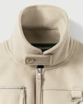 Storm Flap Jacket in Cream Merino Wool