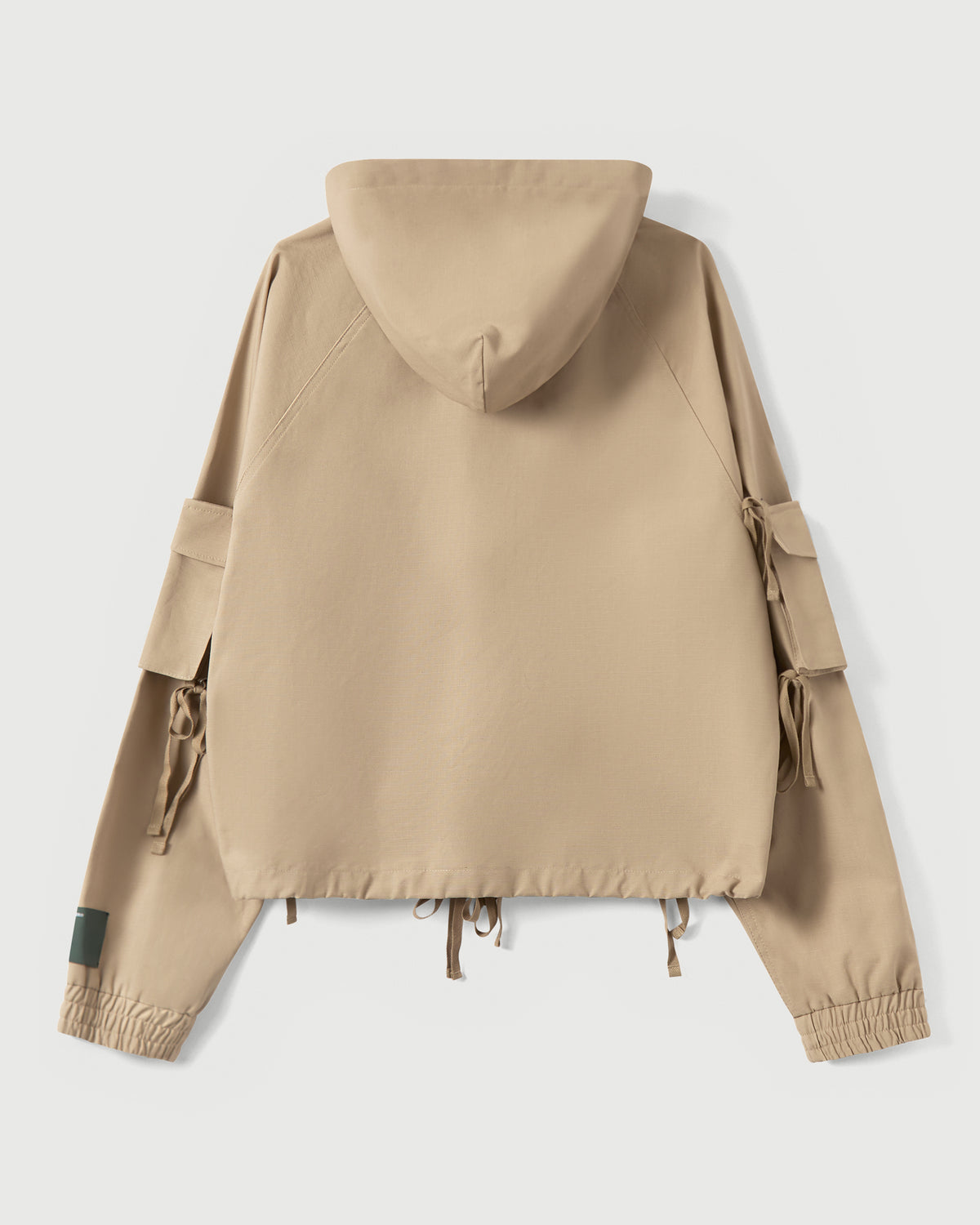 Modular Pocket Hooded Jacket in Khaki Cotton Ripstop