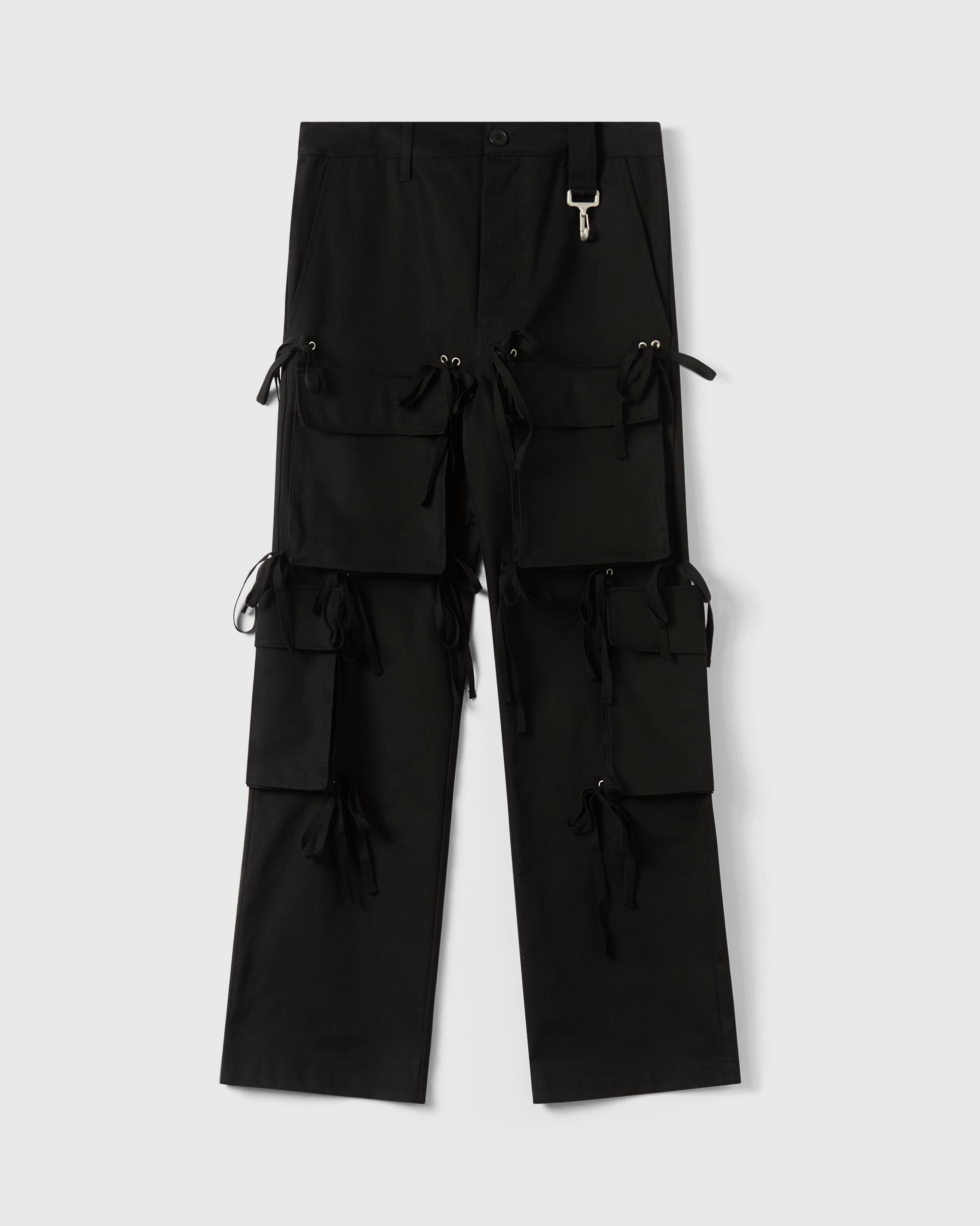 Modular Pocket Cargo Pant in Black Cotton Twill