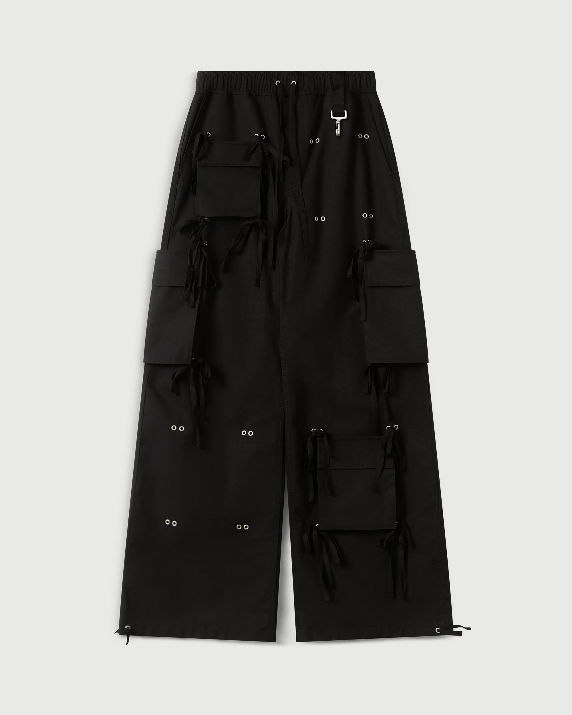 Modular Pocket Cargo Pant in Black Cotton Ripstop