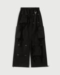 Modular Pocket Cargo Pant in Black Cotton Ripstop