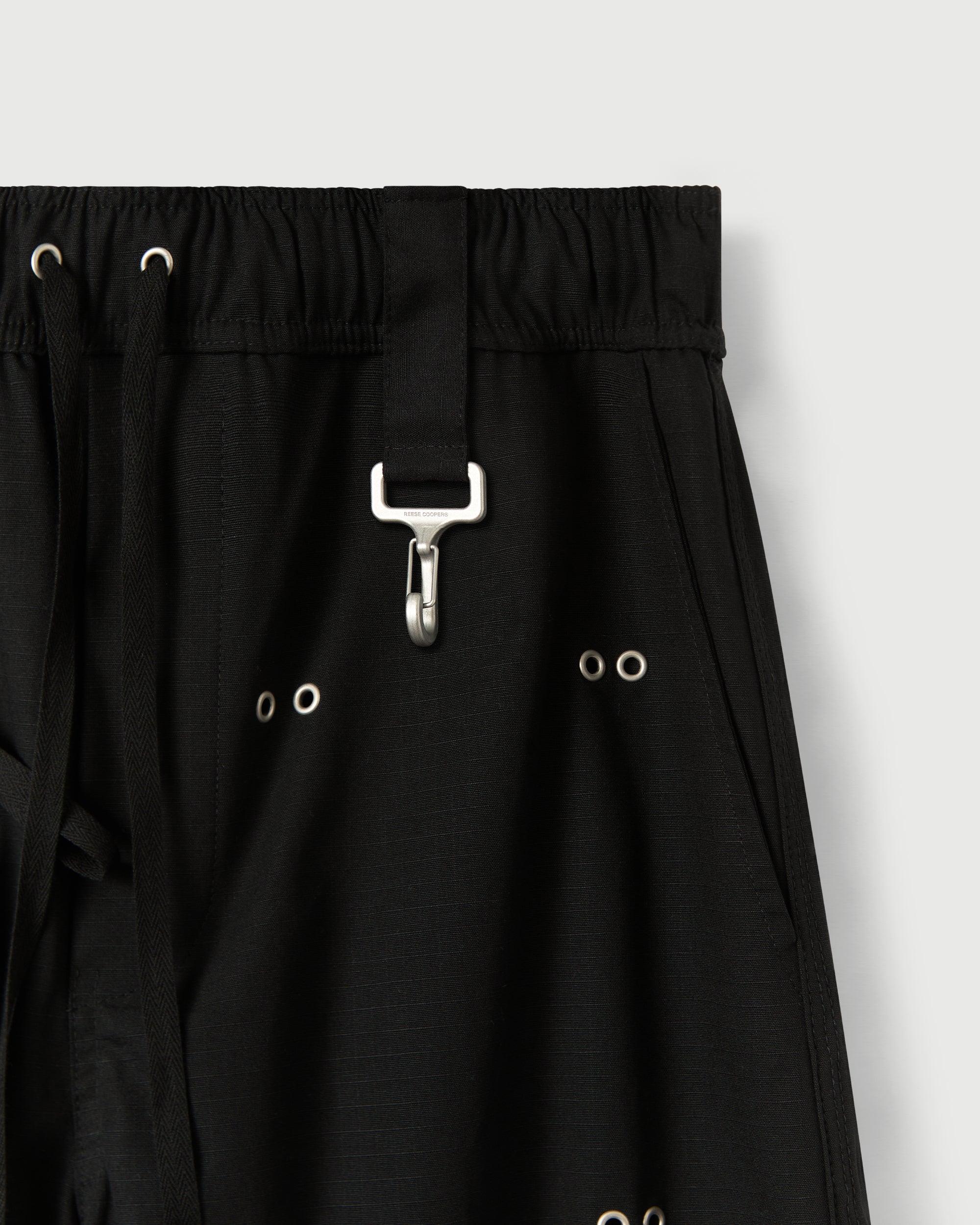 Modular Pocket Cargo Pant in Black Cotton Ripstop