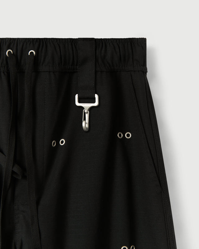 Modular Pocket Cargo Pant in Black Cotton Ripstop