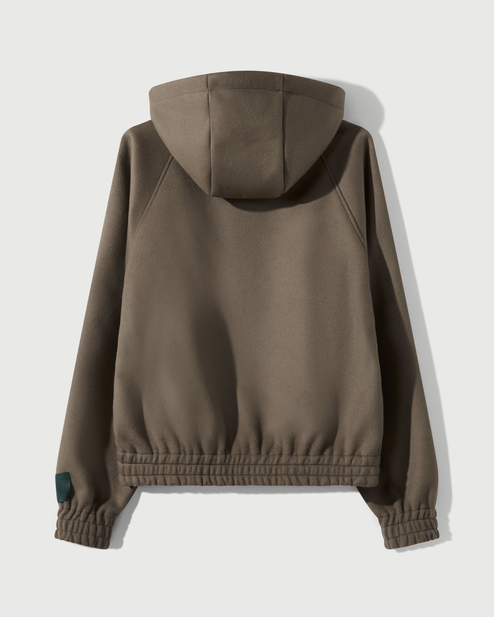 Merino Wool Quarter Zip Hoodie in Warm Grey