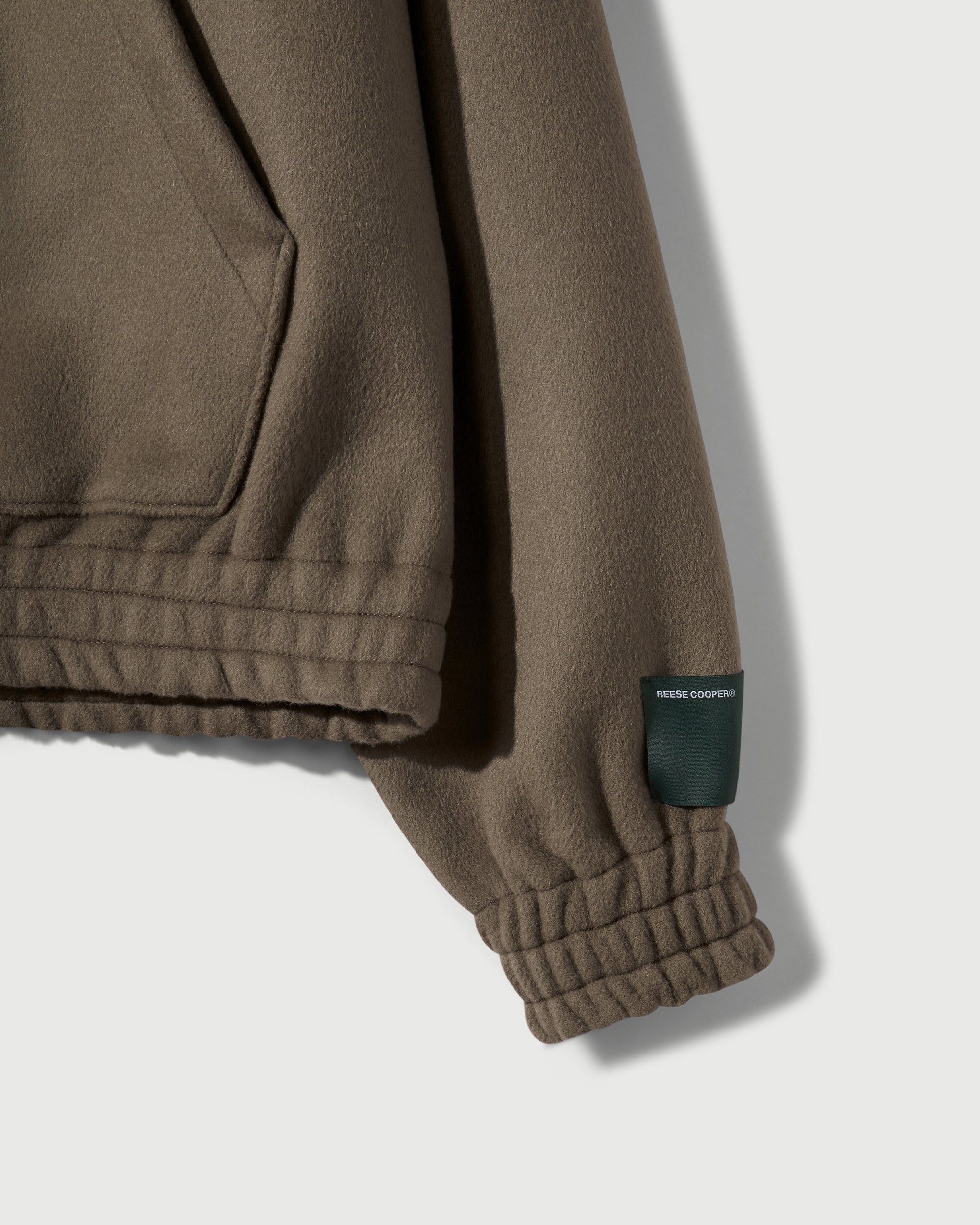 Merino Wool Quarter Zip Hoodie in Warm Grey