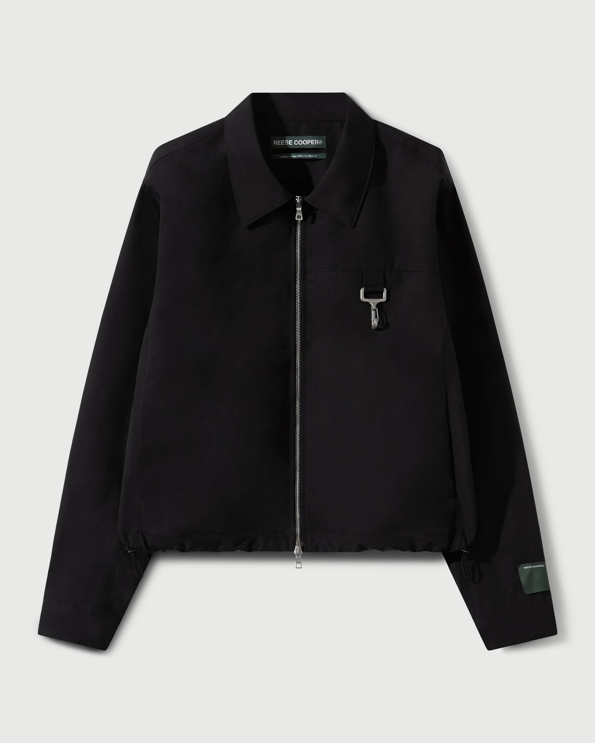 Laminated Nylon Work Jacket in Black