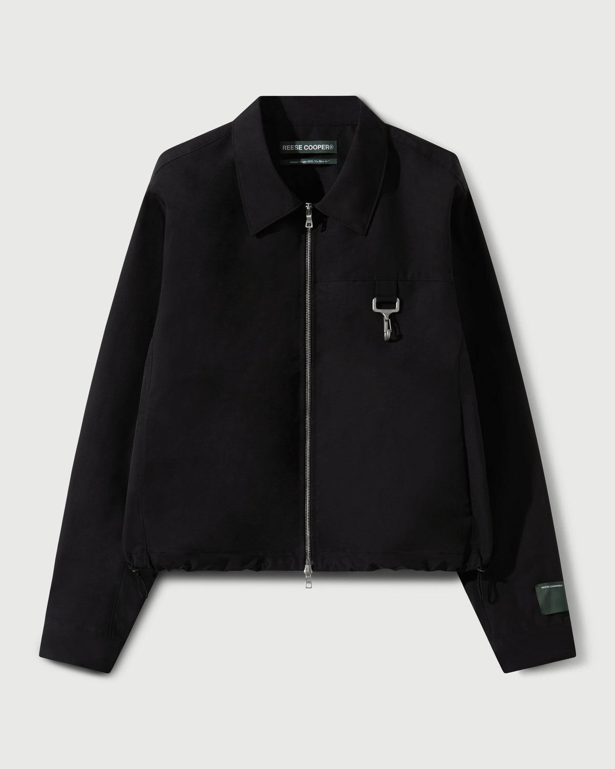 Laminated Nylon Work Jacket in Black
