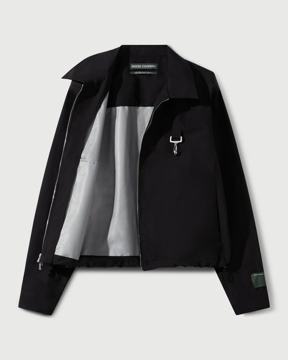 Laminated Nylon Work Jacket in Black