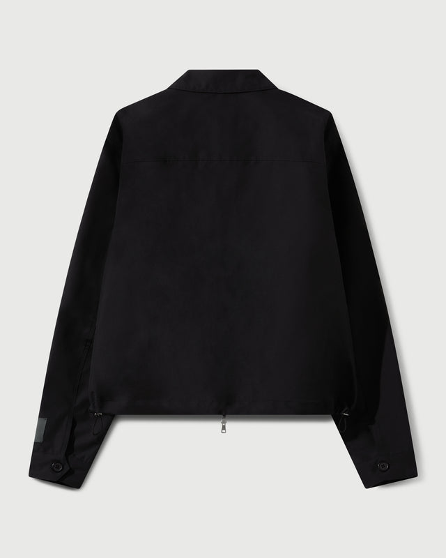 Laminated Nylon Work Jacket in Black