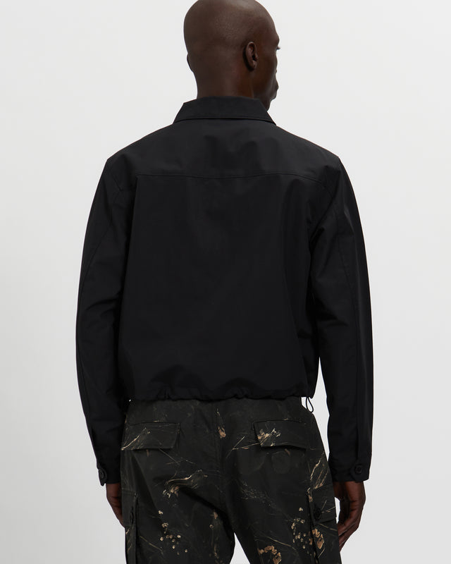 Laminated Nylon Work Jacket in Black