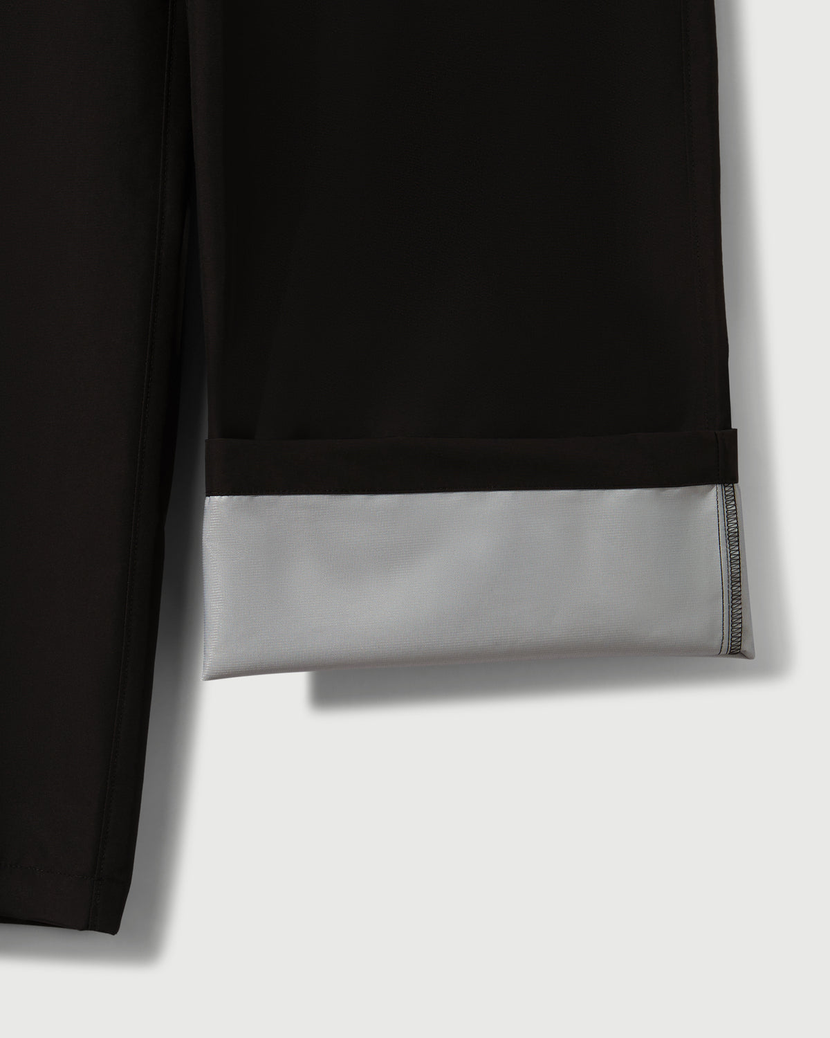 Laminated Nylon Straight Leg Trouser in Black