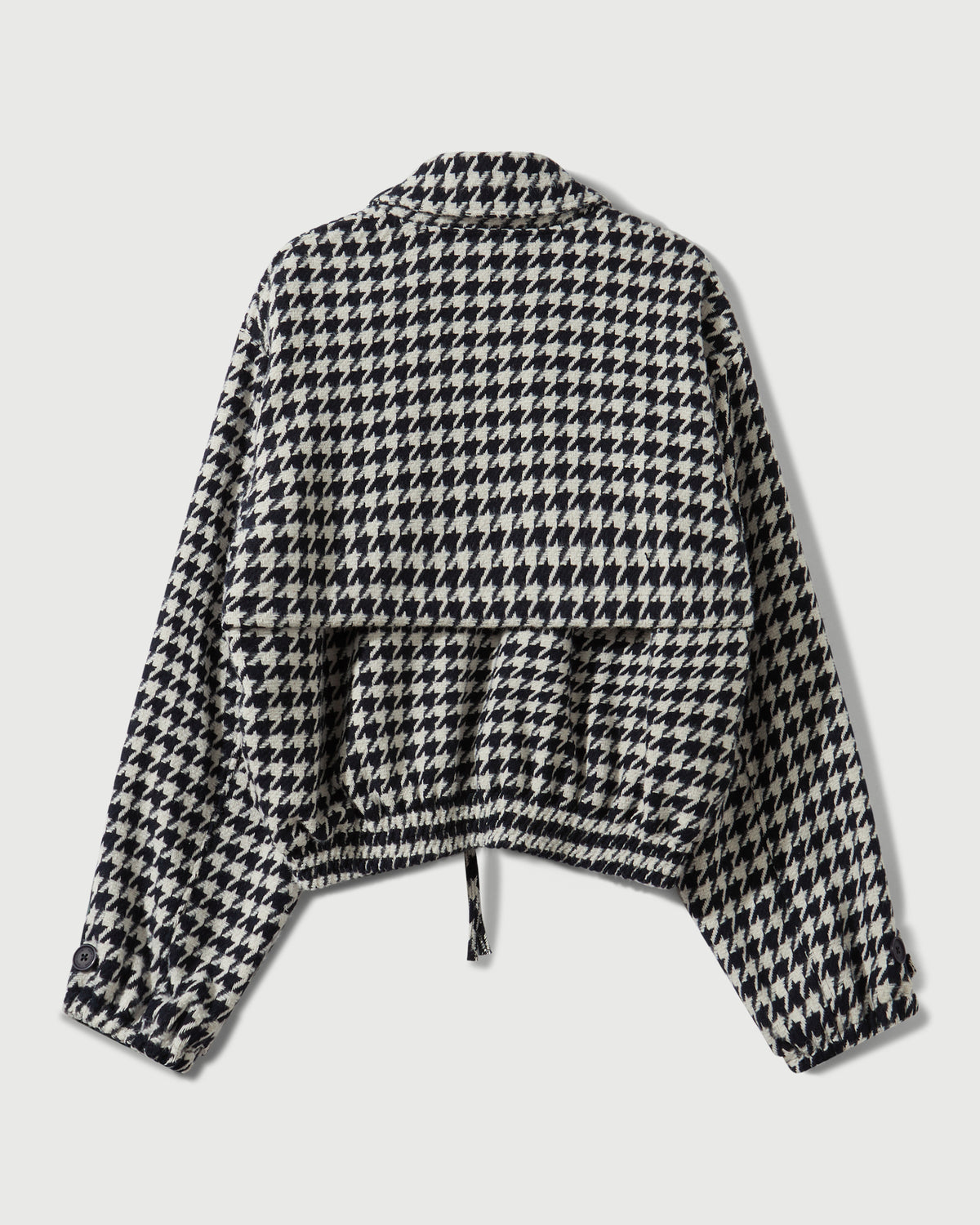 Houndstooth Storm Flap Jacket in Navy & White