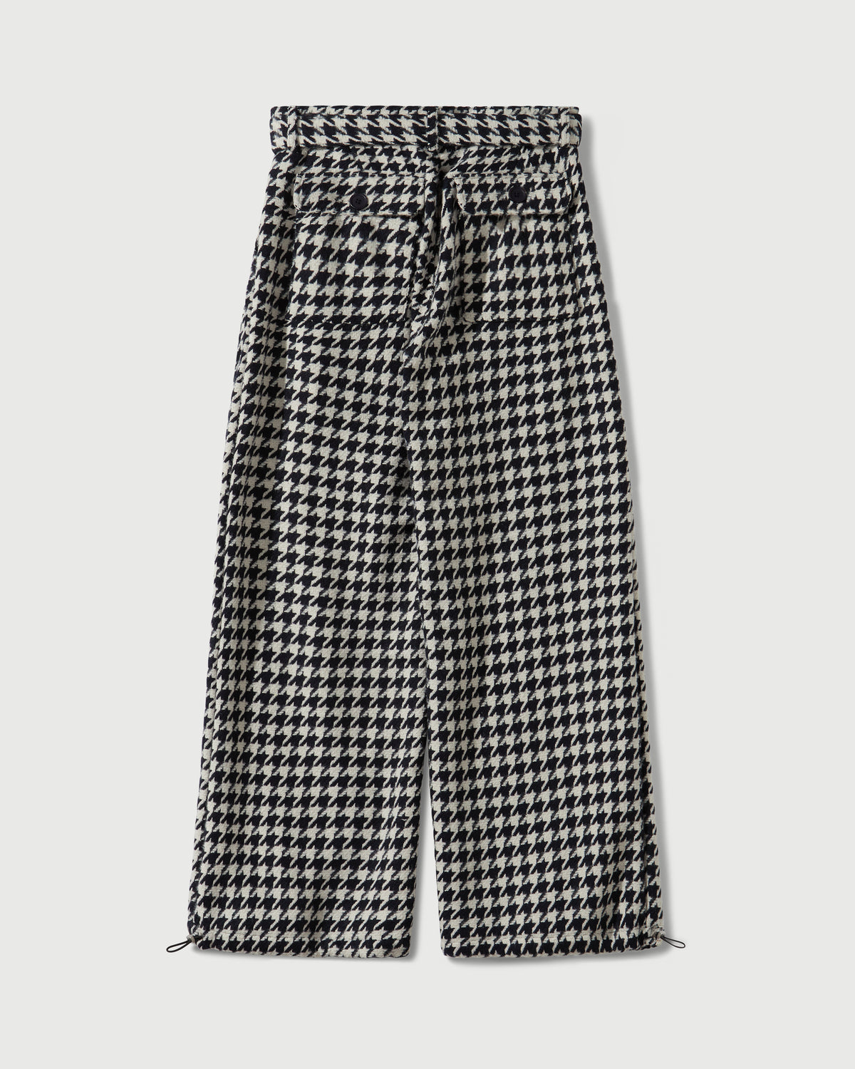 Houndstooth Patch Pocket Belted Trouser in Navy & White