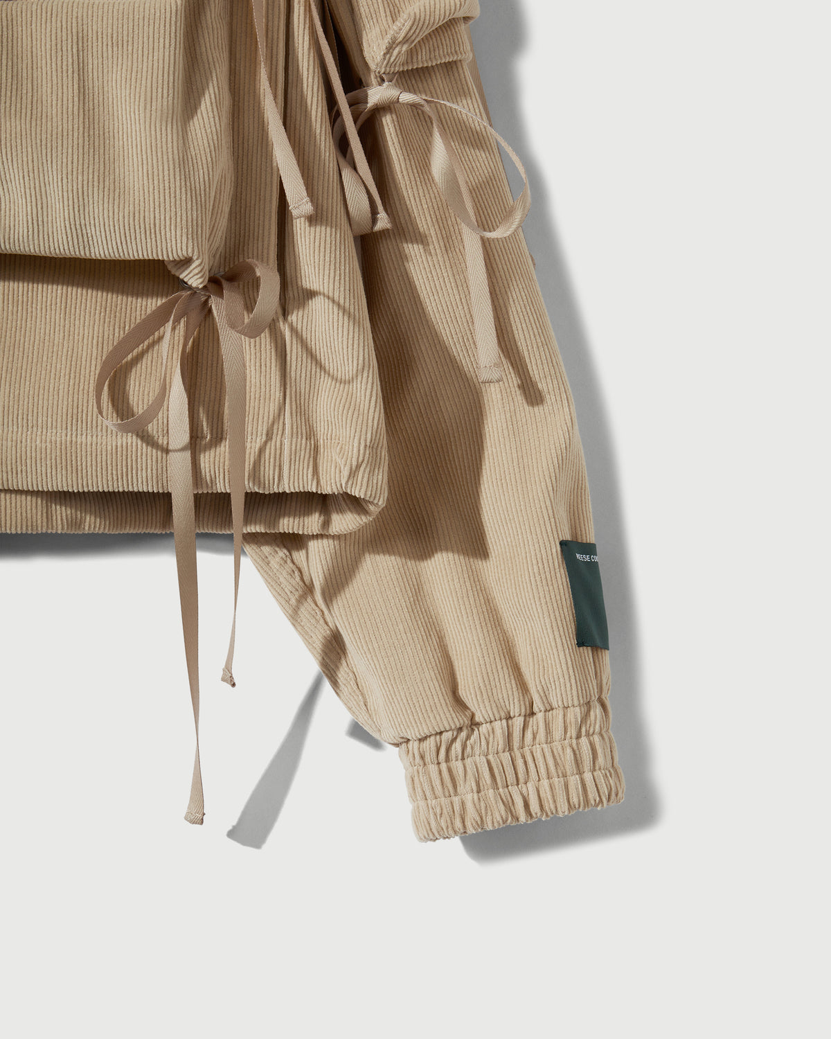Corduroy Modular Pocket Hooded Jacket in Khaki