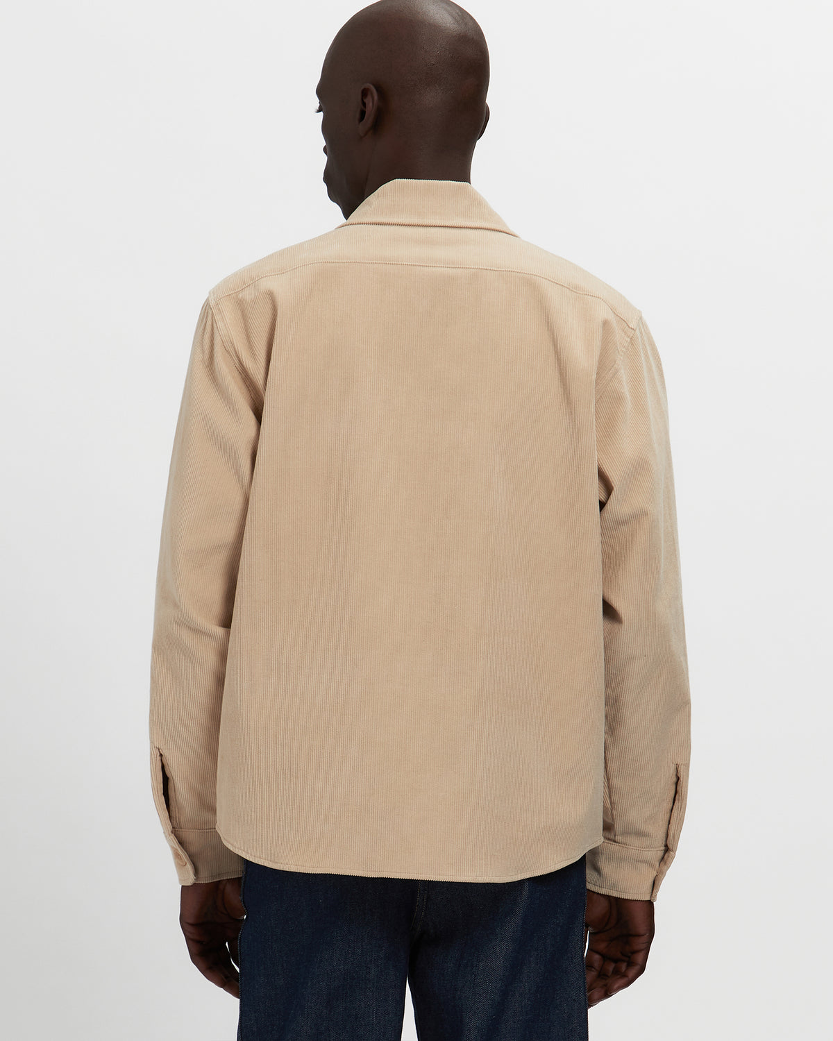 Corduroy Cargo Button Down Shirt in Khaki