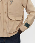 Corduroy Cargo Button Down Shirt in Khaki