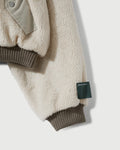 Sherpa Fleece Bomber Jacket in Cream & Khaki