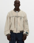 Sherpa Fleece Bomber Jacket in Cream & Khaki