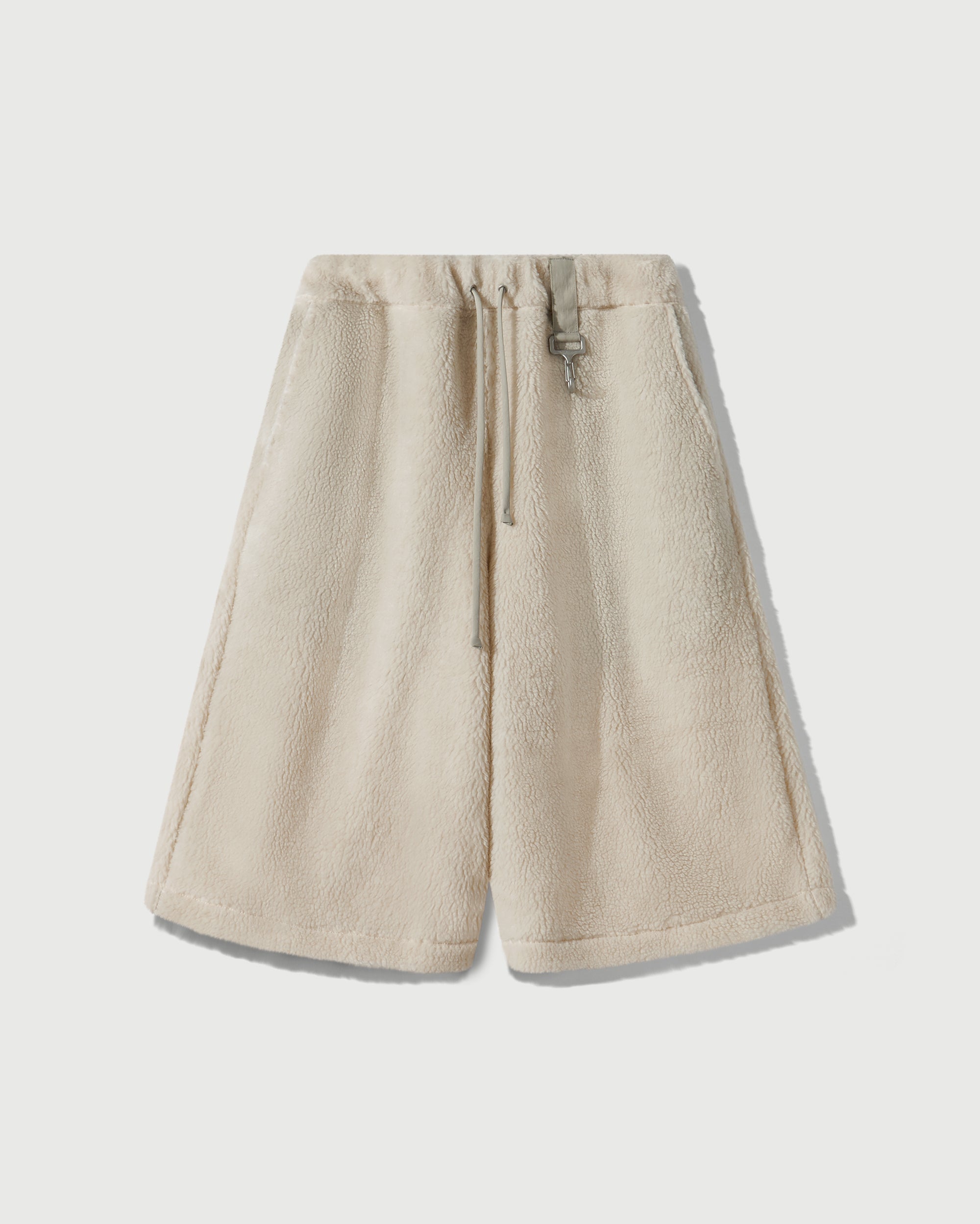 Sherpa Fleece Wide Leg Short in Cream