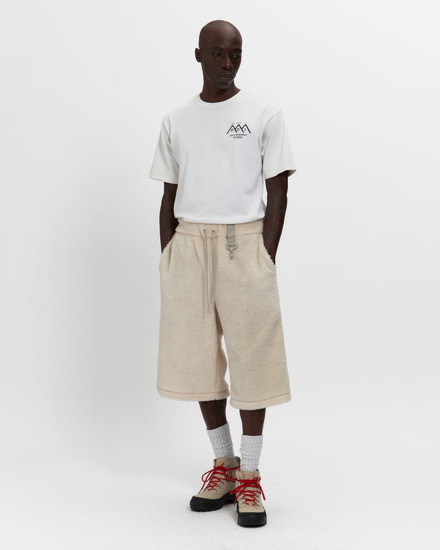 Sherpa Fleece Wide Leg Short in Cream
