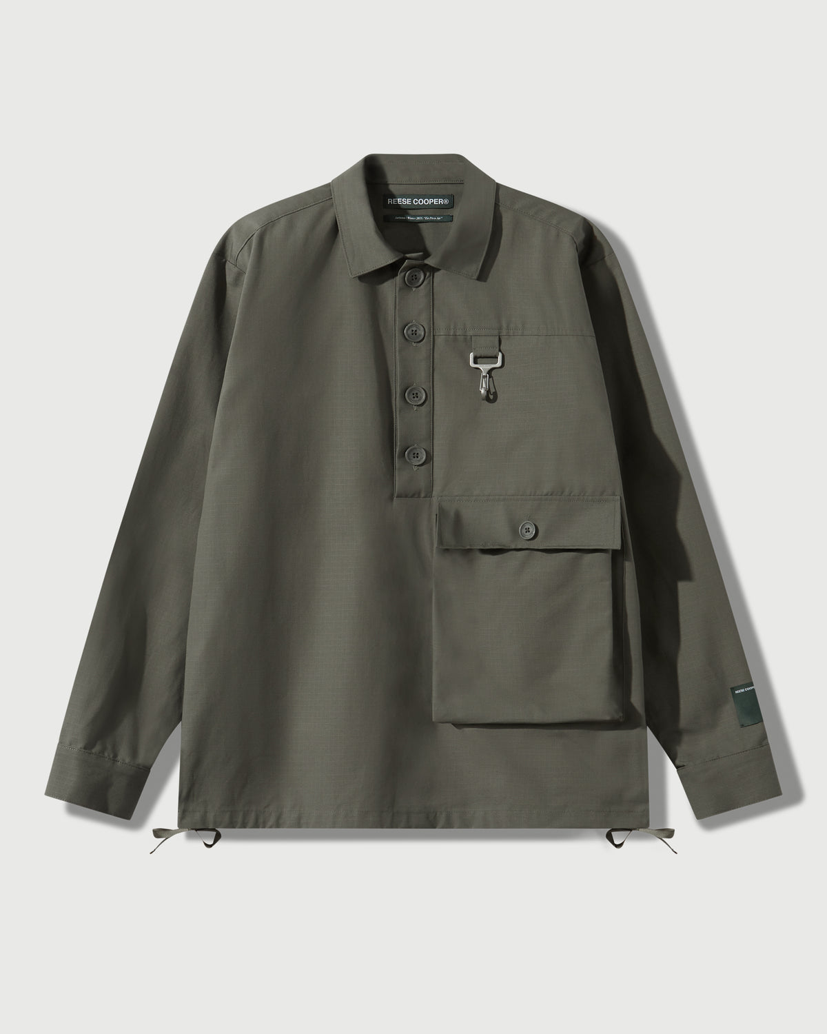 Cotton Ripstop Pullover Cargo Shirt in Sage