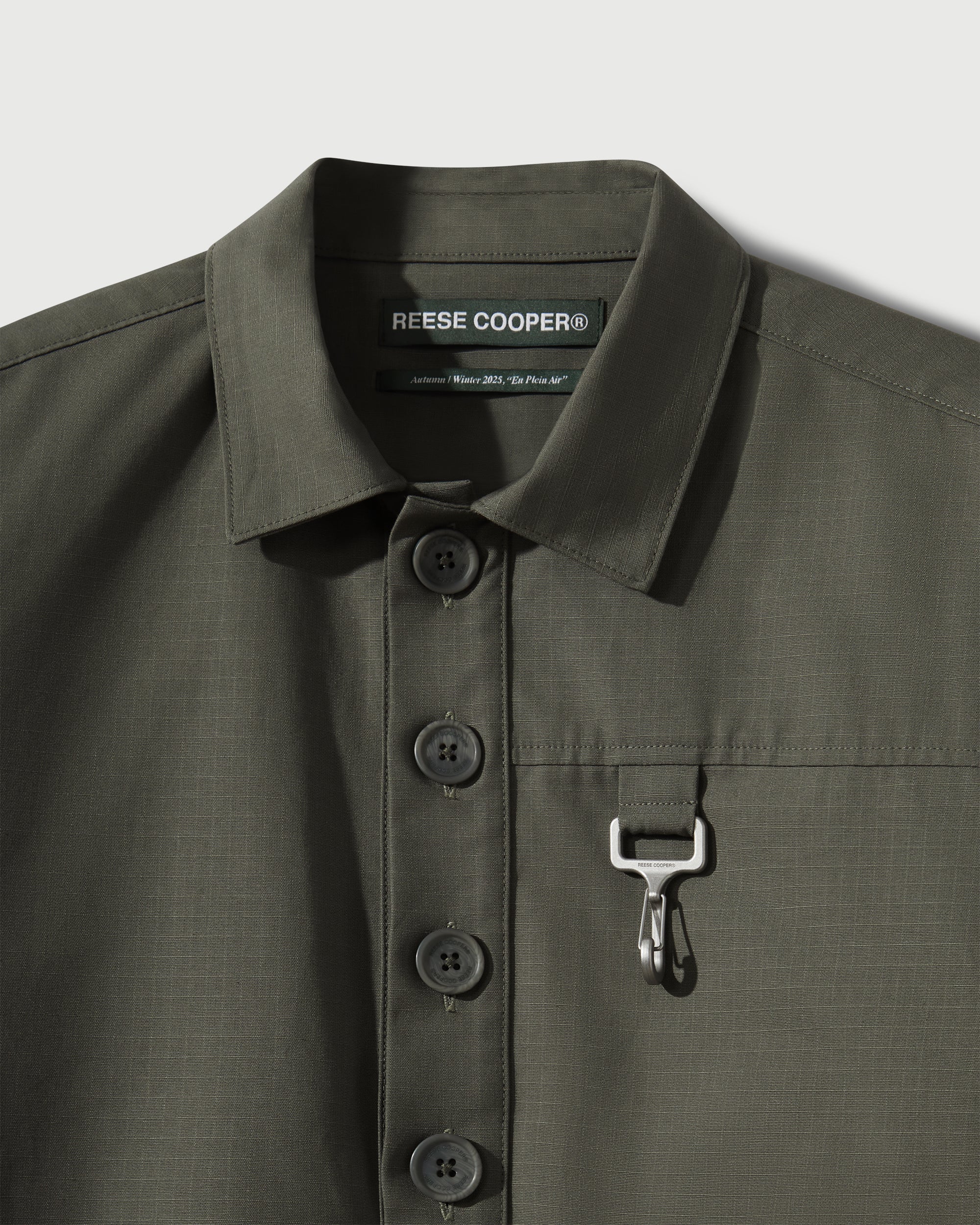 Cotton Ripstop Pullover Cargo Shirt in Sage