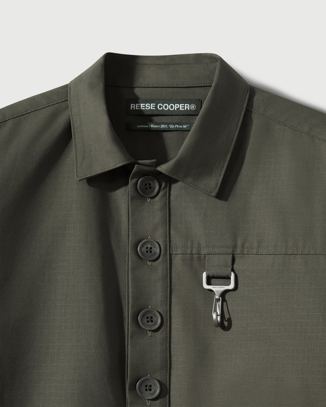 Cotton Ripstop Pullover Cargo Shirt in Sage