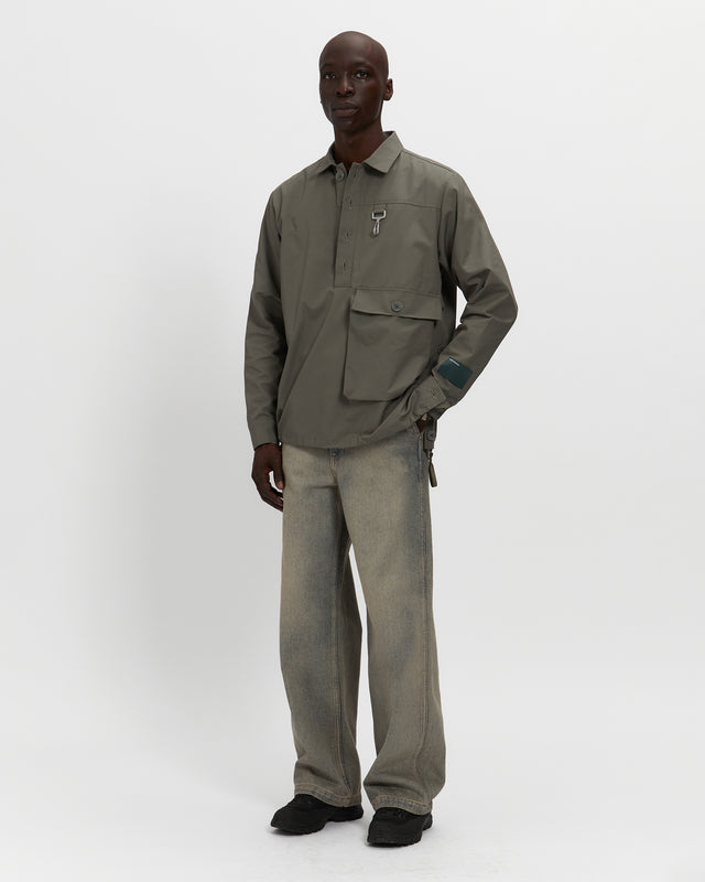 Cotton Ripstop Pullover Cargo Shirt in Sage