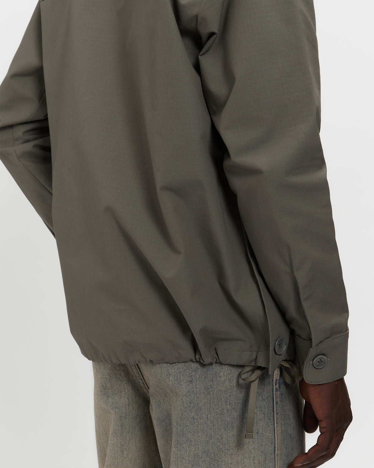 Cotton Ripstop Pullover Cargo Shirt in Sage