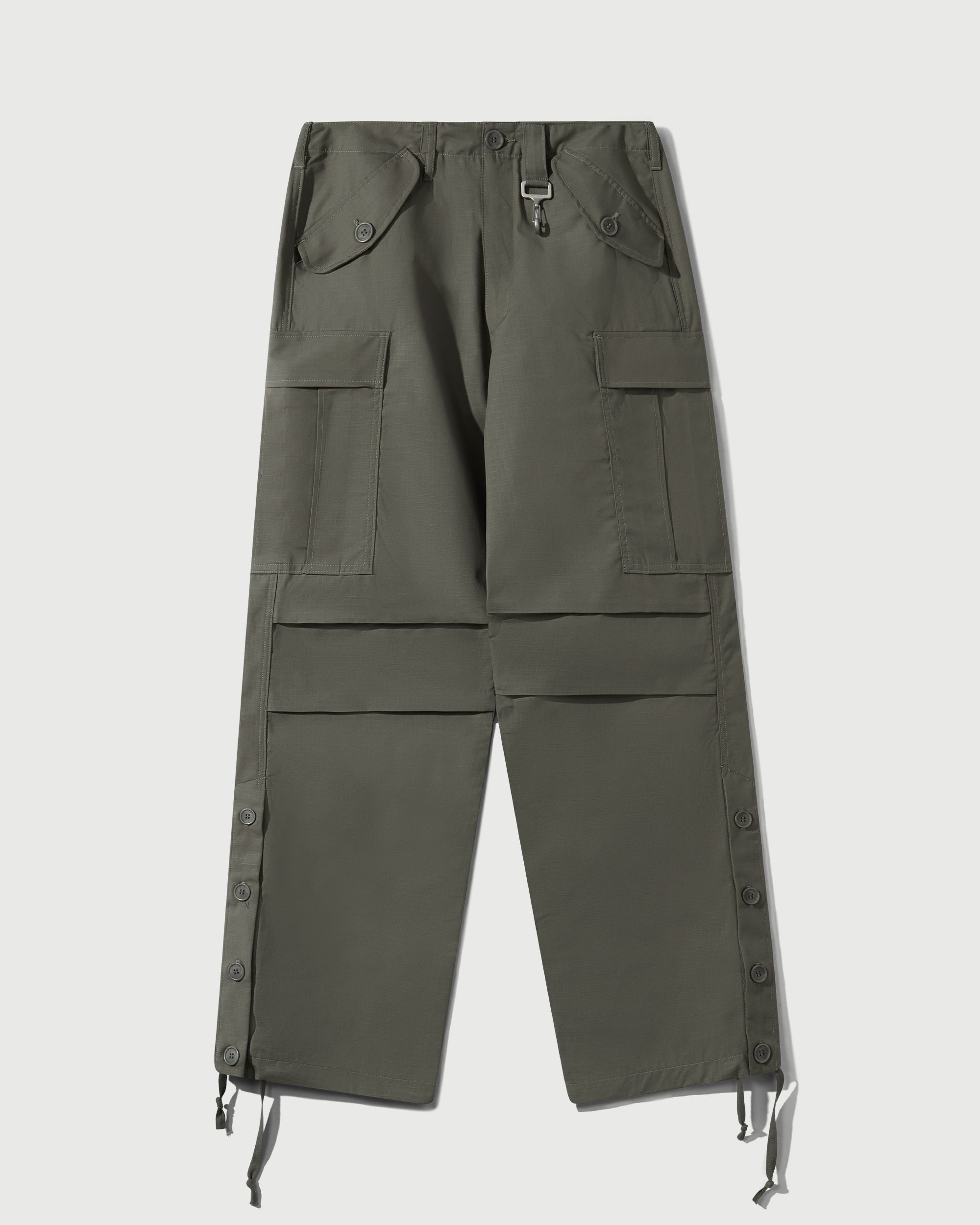 Cotton Ripstop Wide Leg Cargo Pant in Sage