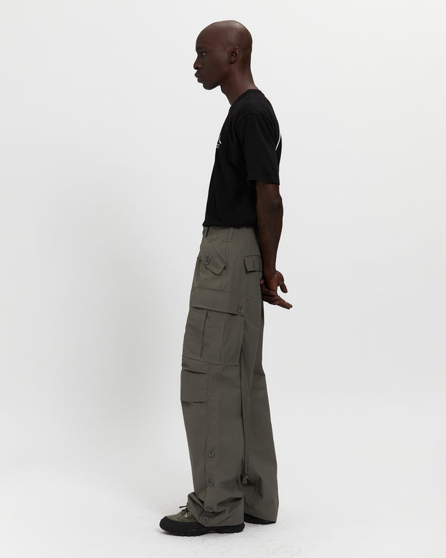Cotton Ripstop Wide Leg Cargo Pant in Sage