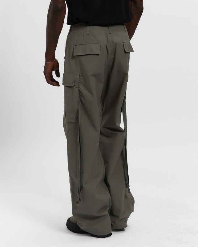 Cotton Ripstop Wide Leg Cargo Pant in Sage