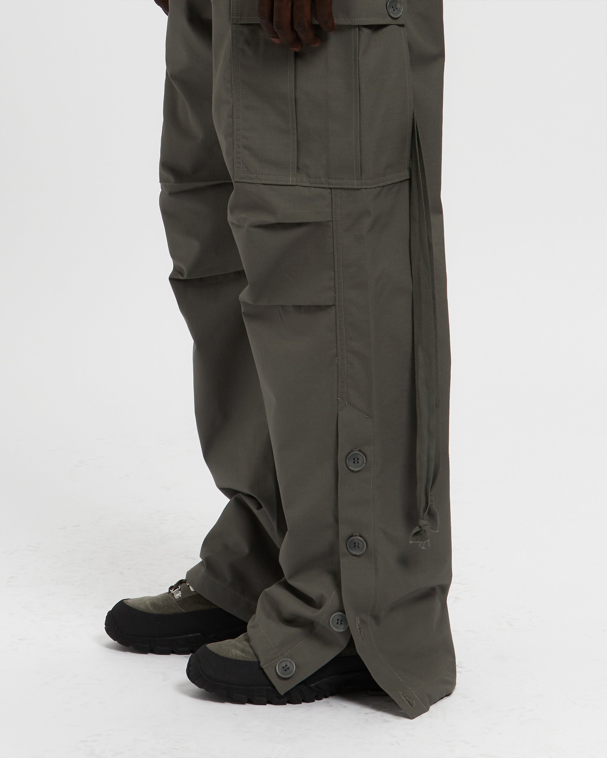 Cotton Ripstop Wide Leg Cargo Pant in Sage